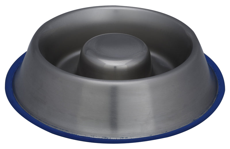 [Australia] - Indipets Extra Heavy Stainless Steel Non Tip - Anti Skid Health Care Slow Feeding Dish "Colors May Vary" Small 