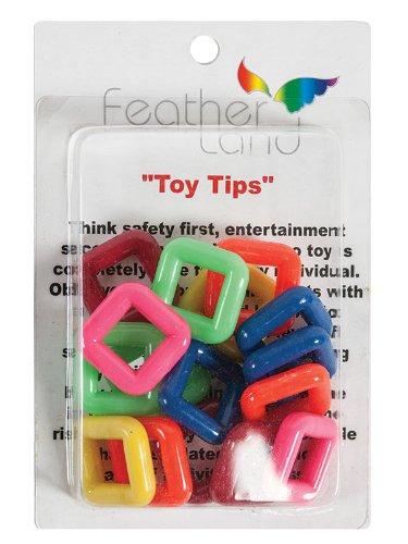 [Australia] - Featherland Paradise, Multi-Colored 1'' Plastic Square Rings, Bird Toy Parts, 16-Pack 