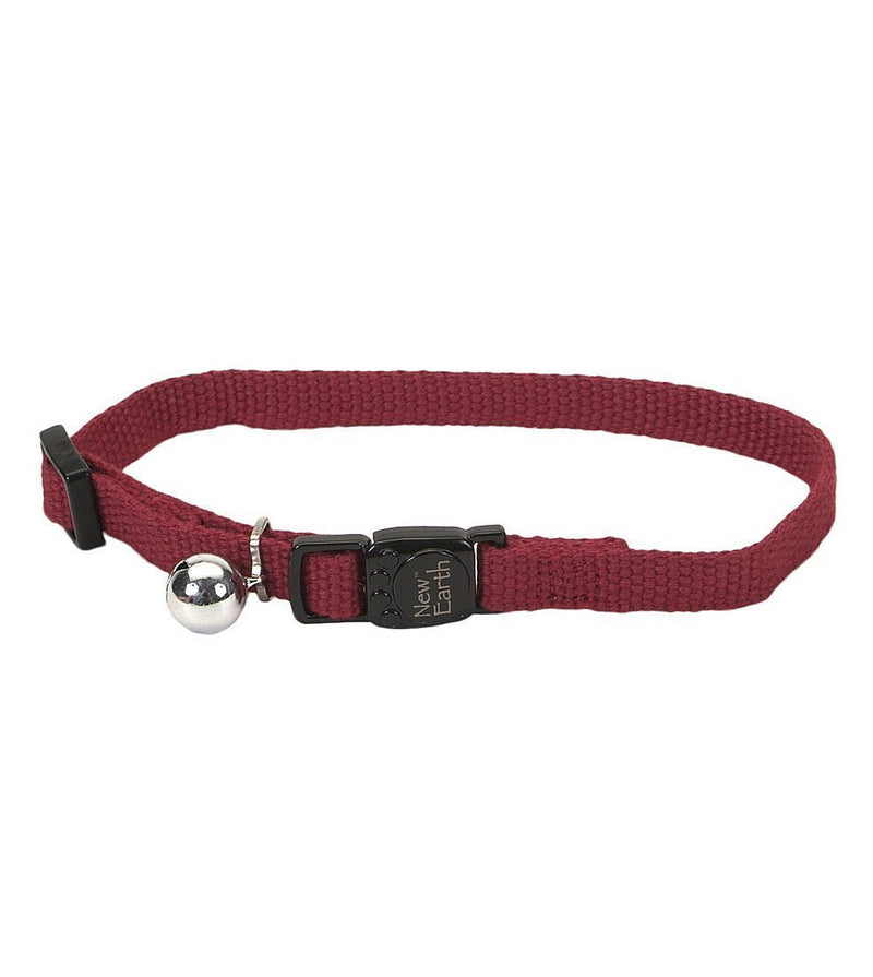 [Australia] - Coastal Pet New Earth Soy Adjustable Breakaway Cat Collar with Bell, Adjust 8" to 12", Cranberry Color (1-Pack) 
