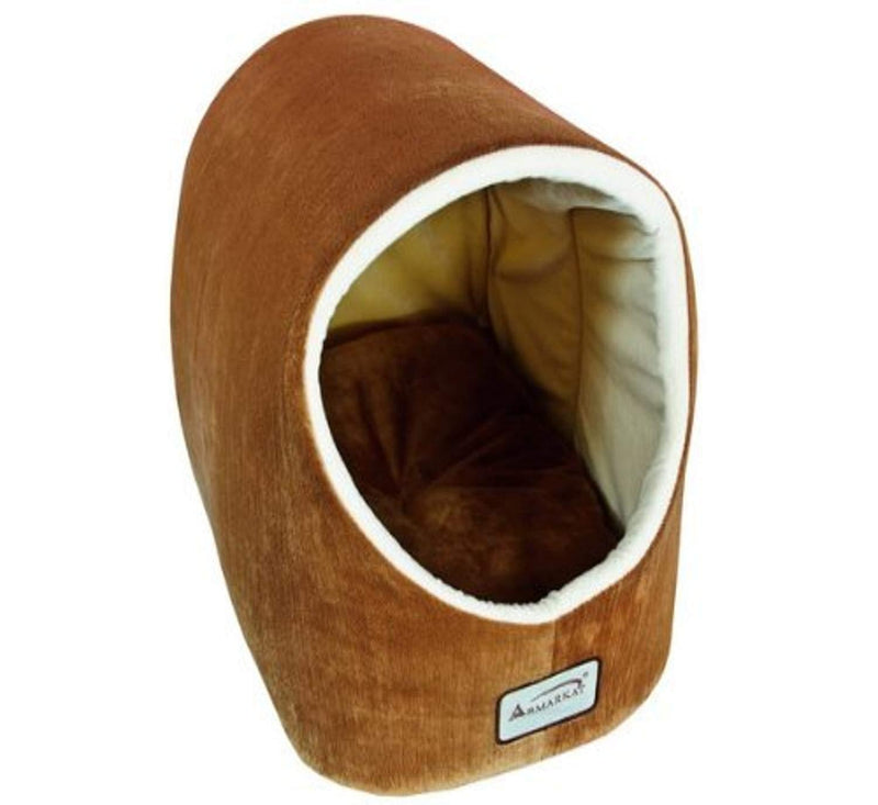 [Australia] - Aeromark International Armarkat Cave Shape Pet Cat Beds for Cats and Small Dogs-Waterproof and Skid-Free Base 18" L X 13" W X 13" H Brown & Ivory 
