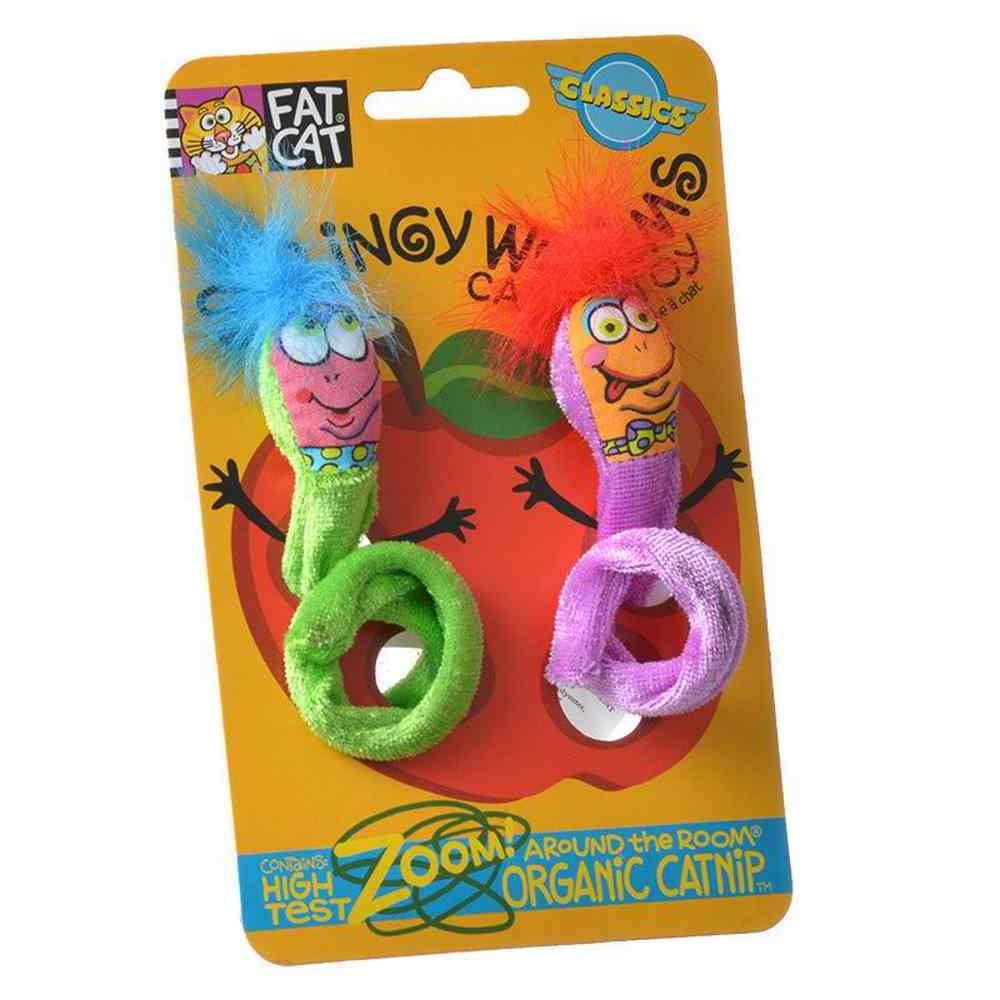 [Australia] - Bamboo FAT CAT 650037 Classic Springy Worms Cat Toy -  1 pack 2 count 