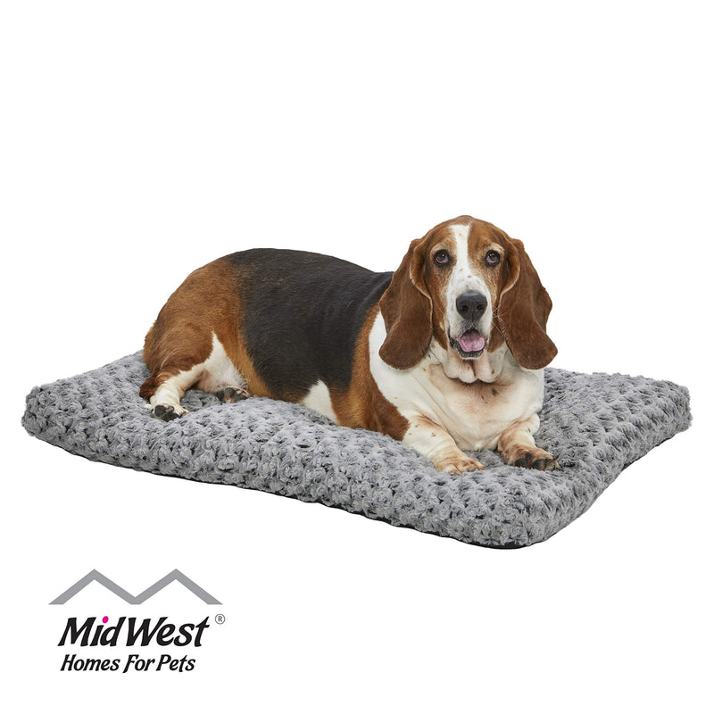 [Australia] - MidWest Homes for Pets Deluxe Super Plush Pet Beds, Machine Wash & Dryer Friendly, 1-Year Warranty 36-Inch Gray 