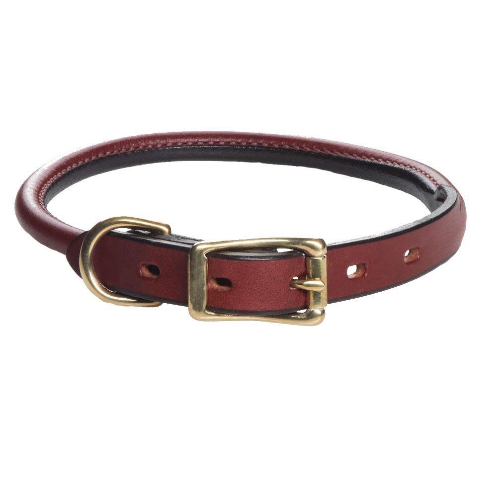 [Australia] - Mendota Rolled Leather Dog Collar 3/4-Inch by 22-Inch 