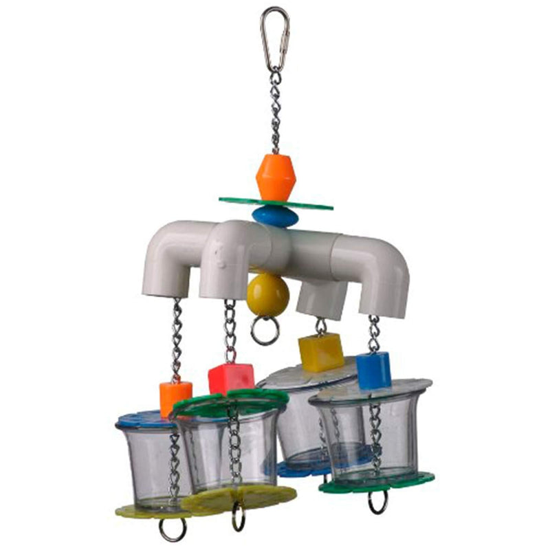 [Australia] - Super Bird Creations SB634 Foraging 4 Way Forager Bird Toy With Clear Acrylic Cups, Medium to Large Size, 12” x 7” x 7” 