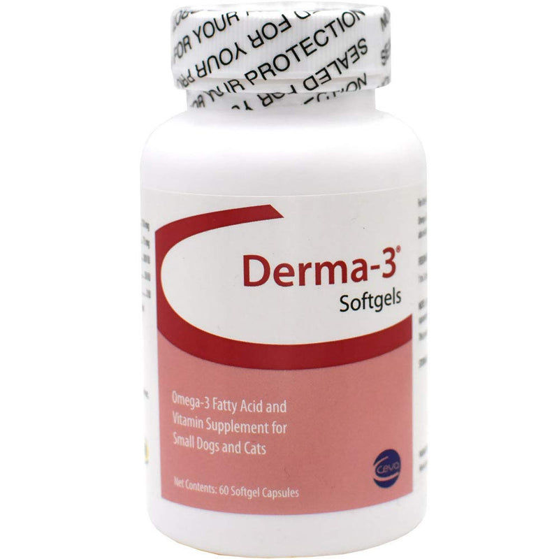 Derma-3 Softgels For Cats and Small Breeds, 60 Softgels - PawsPlanet Australia