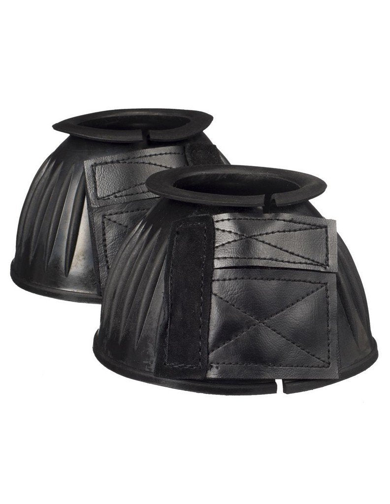 Tough-1 Heavy Duty Ribbed Bell Boots Black - PawsPlanet Australia