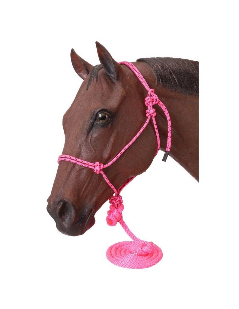 Tough 1 Poly Rope Tied Halter with Lead Pink - PawsPlanet Australia