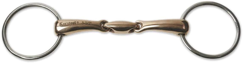 Korsteel JP Stainless Steel Copper Mouth Oval Link Loose Ring Snaffle Bit 4.5" - PawsPlanet Australia
