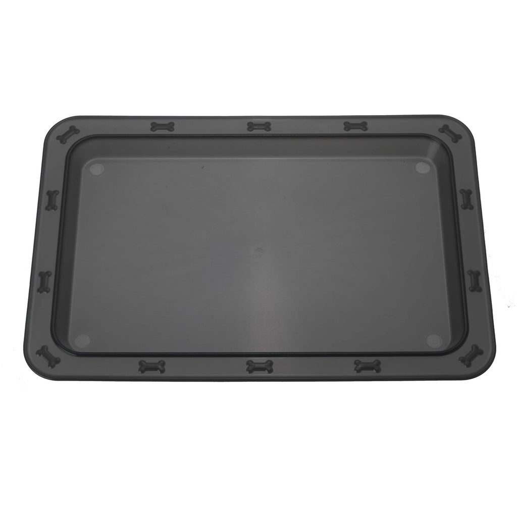 PetRageous 70669 Bone N Up Non-Slip Clear Plastic Dog and Cat Feeding Tray 19.25-Inch by 13-Inch Great for Dogs and Cats, Black - PawsPlanet Australia