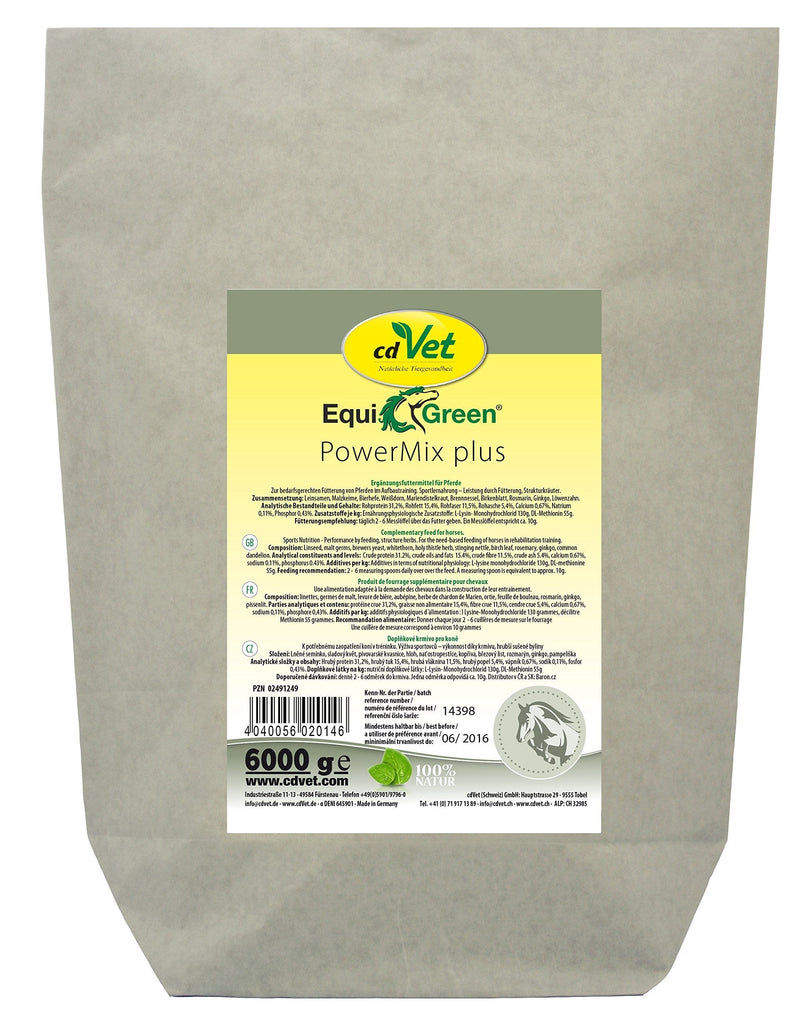 cdVet Naturprodukte EquiGreen PowerMix plus 6 kg - Horses - supports the development of the muscles - performance through feeding - performance improvement - metabolic processes - sports nutrition - - PawsPlanet Australia