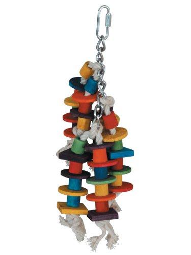 [Australia] - Featherland Paradise, Multicolored Bird Toy, Wooden Blocks with Sisal & Cotton Rope Knots, Made for Chewing & Climbing Small Thimbles 