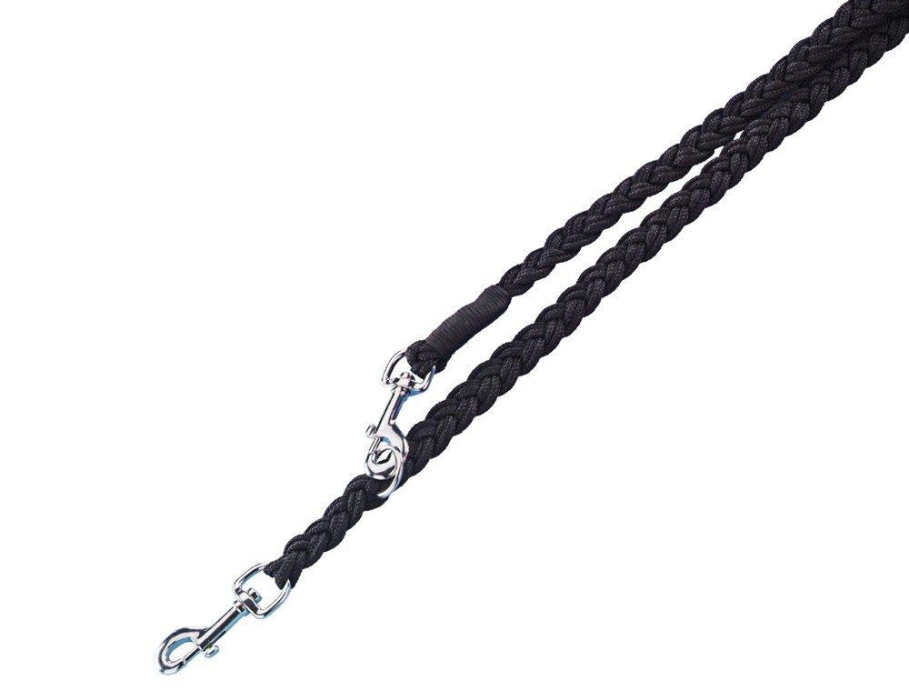 Nobby Plaited Dog Training Leash, 200 cm Length x 16 mm Width, Black - PawsPlanet Australia