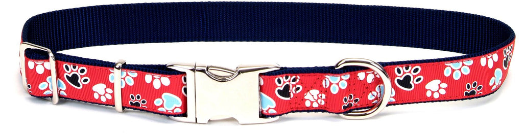 [Australia] - Pet Attire Ribbon Adjustable Nylon Collar with Aluminum Buckle 5/8" x 12" 