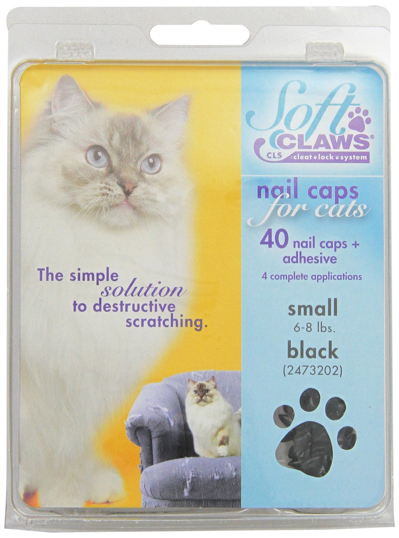 [Australia] - Feline Soft Claws Cat Nail Caps Take-Home Kit, Small, Black 