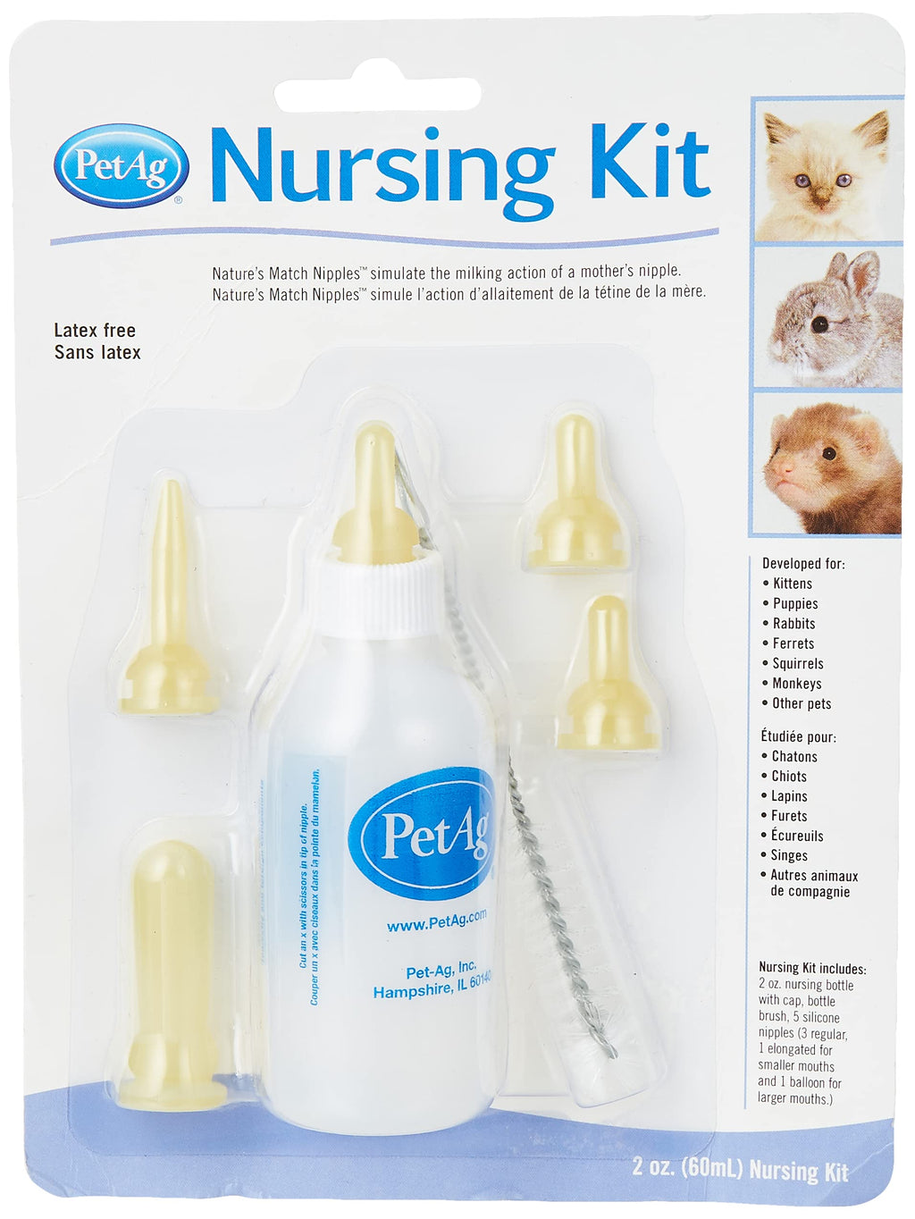 Pet-Ag Nursing Kit 2oz Bottle (Carded) black - PawsPlanet Australia