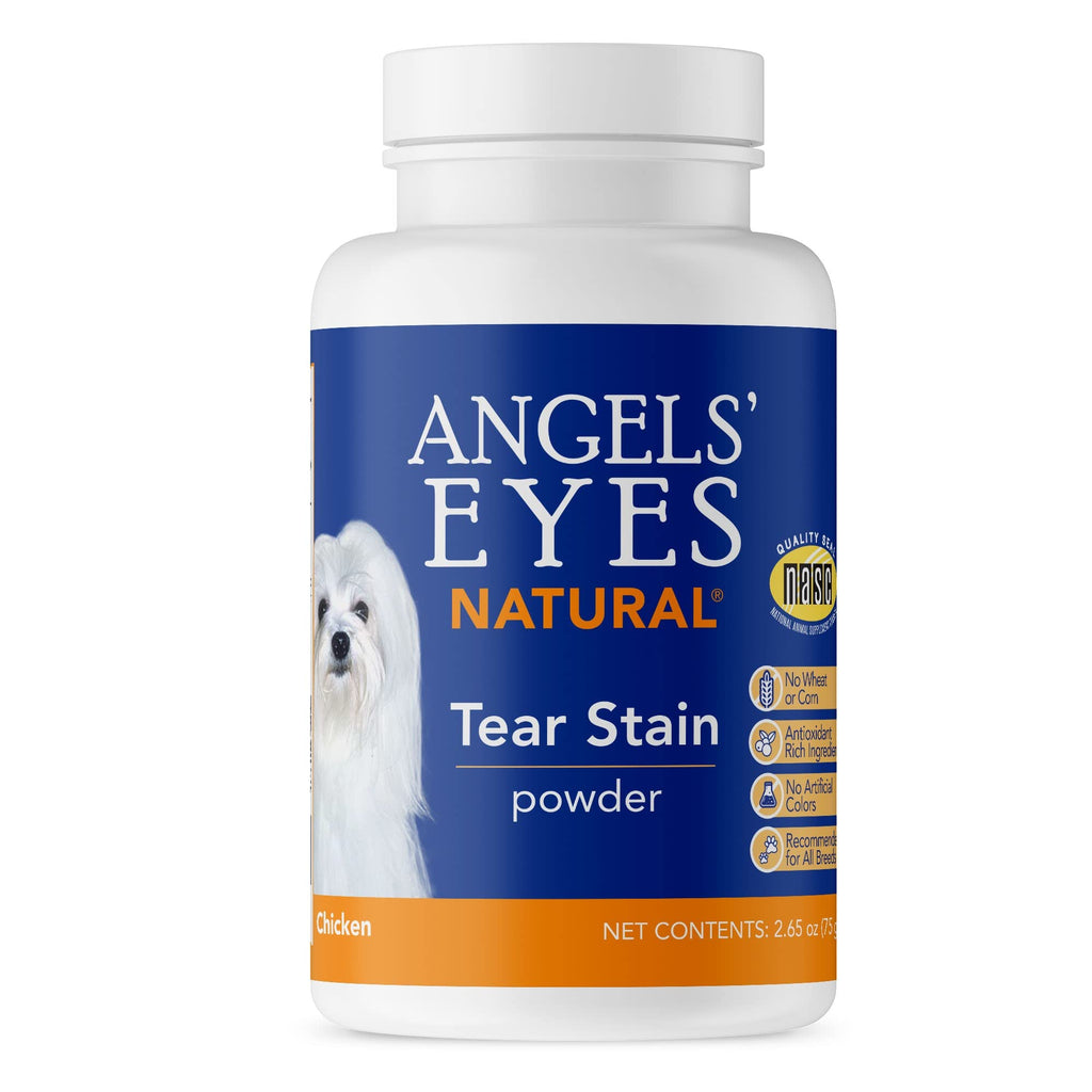 Angels' Eyes NATURAL Tear Stain Prevention Powder for Dogs and Cats- 75 gram - Chicken Formula 2.65 Ounce (Pack of 1) - PawsPlanet Australia