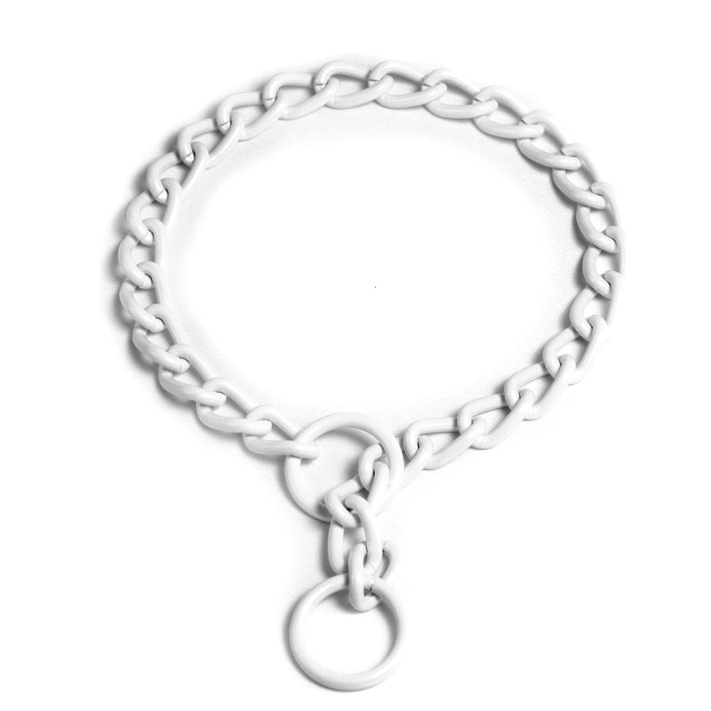 Platinum Pets Stainless Steel Chain Training Dog Collar Medium Pearl White - PawsPlanet Australia
