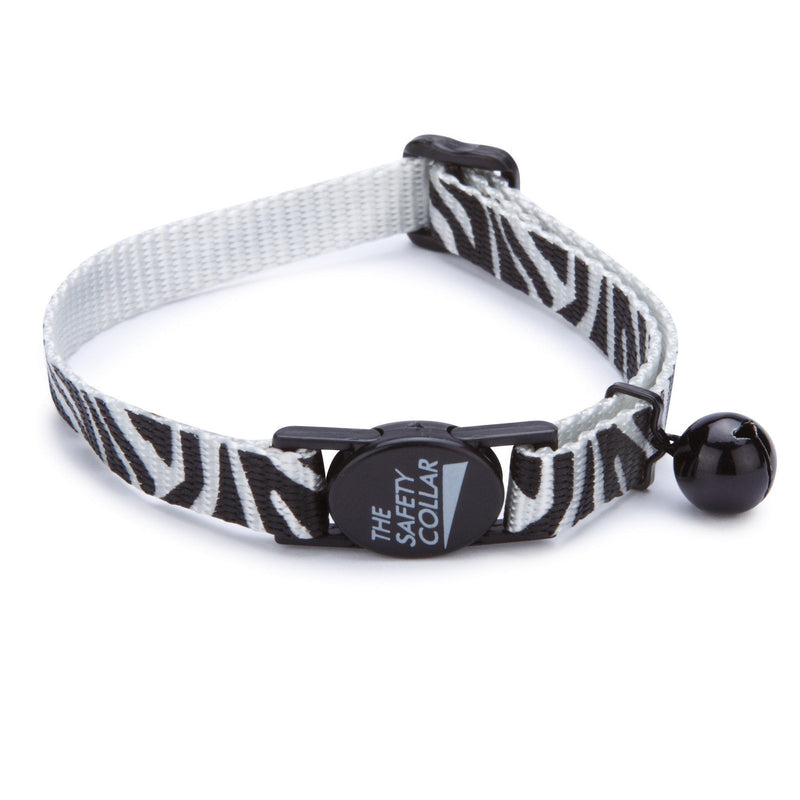 [Australia] - Meow Town Zebra-Print Nylon Cat Collar, 8–12 inch 