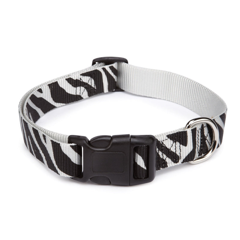 [Australia] - East Side Collection Zebra-Print Nylon Dog Collar, 14–20 Inch 