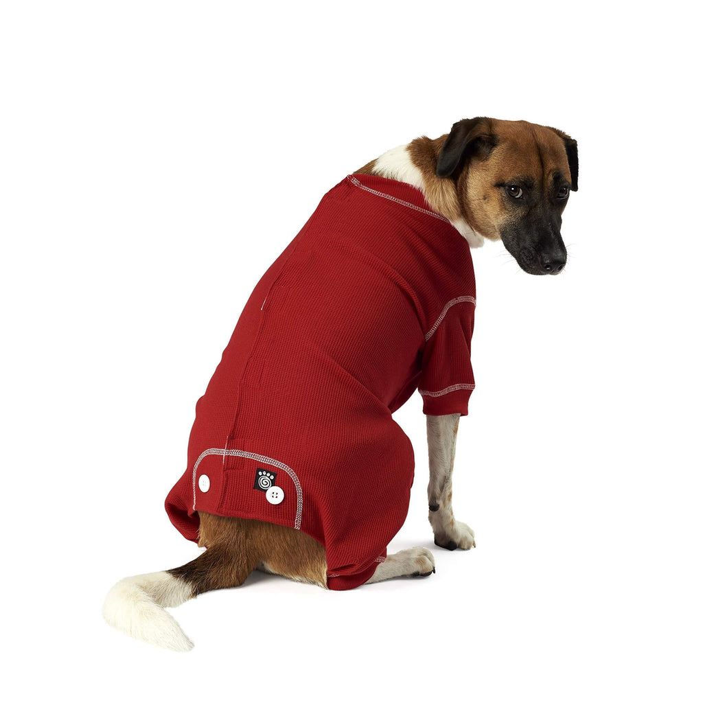 [Australia] - PetRageous Cozy Thermal Pajamas for Pets, Large, Red with White Stitching 