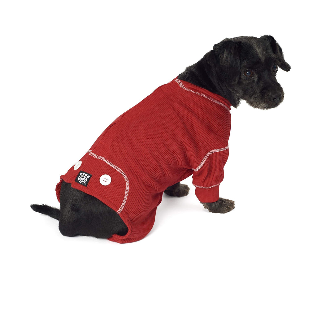 [Australia] - PetRageous Cozy Thermal Pajamas for Pets, Small, Red with White Stitching 