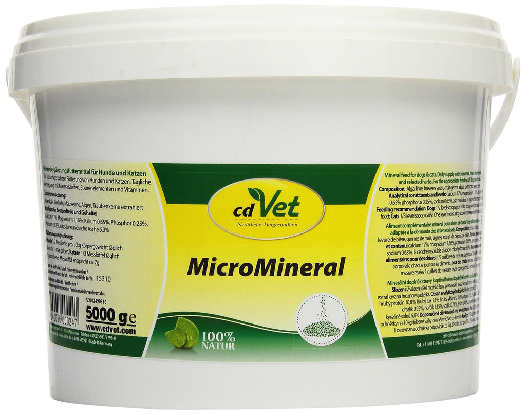 cdVet Naturprodukte MicroMineral Hund & Katze 5 kg - natural micronutrient supply - relief detoxification organs - mineral balance - metabolism - coat - vitamin protection - - PawsPlanet Australia