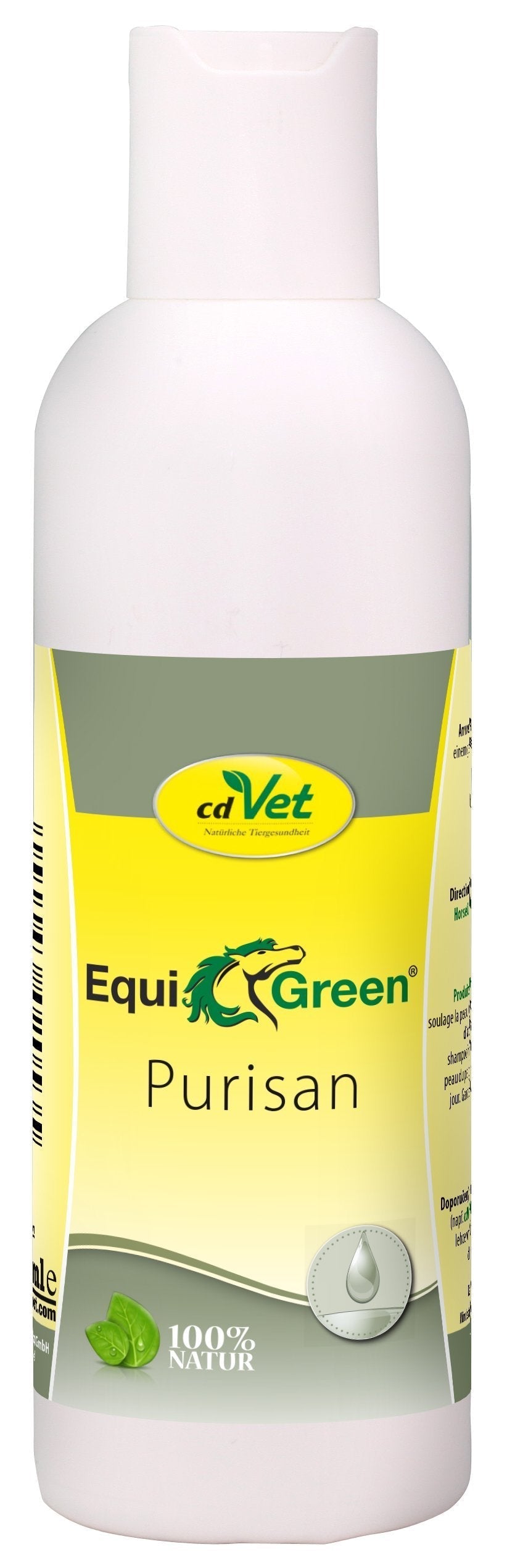 cdVet Naturprodukte EquiGreen Purisan 200 ml - Horse - care product - mane + tail area - relaxing + soothing - cleansing - itching - well-being - essential oils - natural - - PawsPlanet Australia