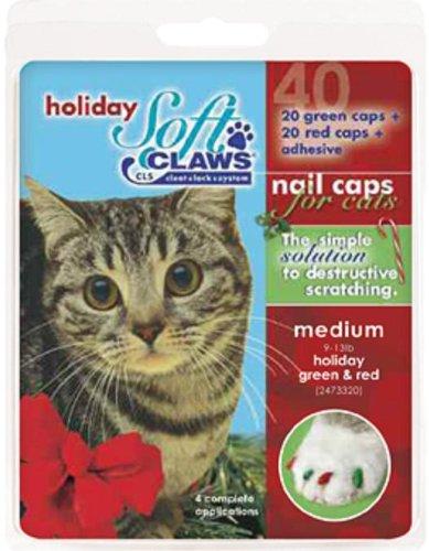 [Australia] - Soft Claws for Cats, Size Medium, Color Holiday (Red & Green) 