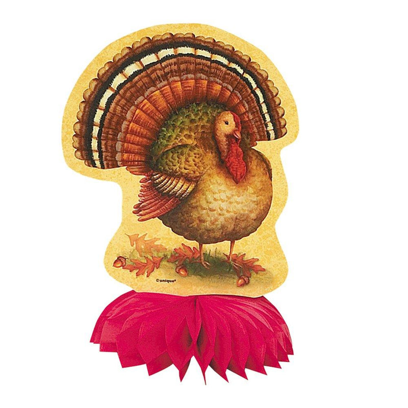 6" Mini Festive Turkey Thanksgiving Centerpiece Decorations, 4ct Honeycomb - PawsPlanet Australia