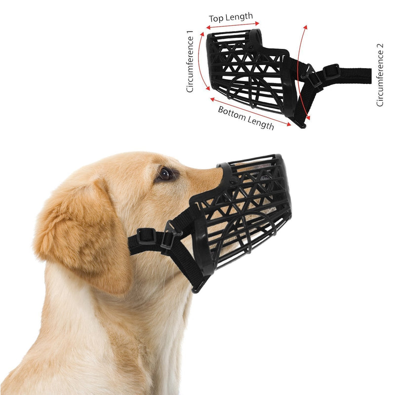 Downtown Pet Supply Basket Cage Dog Muzzles, Adjustable for Small, Medium and Large Dogs - Great for Training, Stops Biting Size 1 – Snout Circumference – 7” Black - PawsPlanet Australia