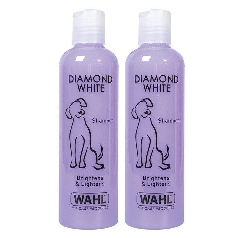 Wahl Diamond White Shampoo, Dog Shampoo, Shampoo for Pets, Natural Pet Friendly Formula, For White and Light Pet Coats, Ready-to-Use, Remove Dirt and Stains, Twin Pack - PawsPlanet Australia