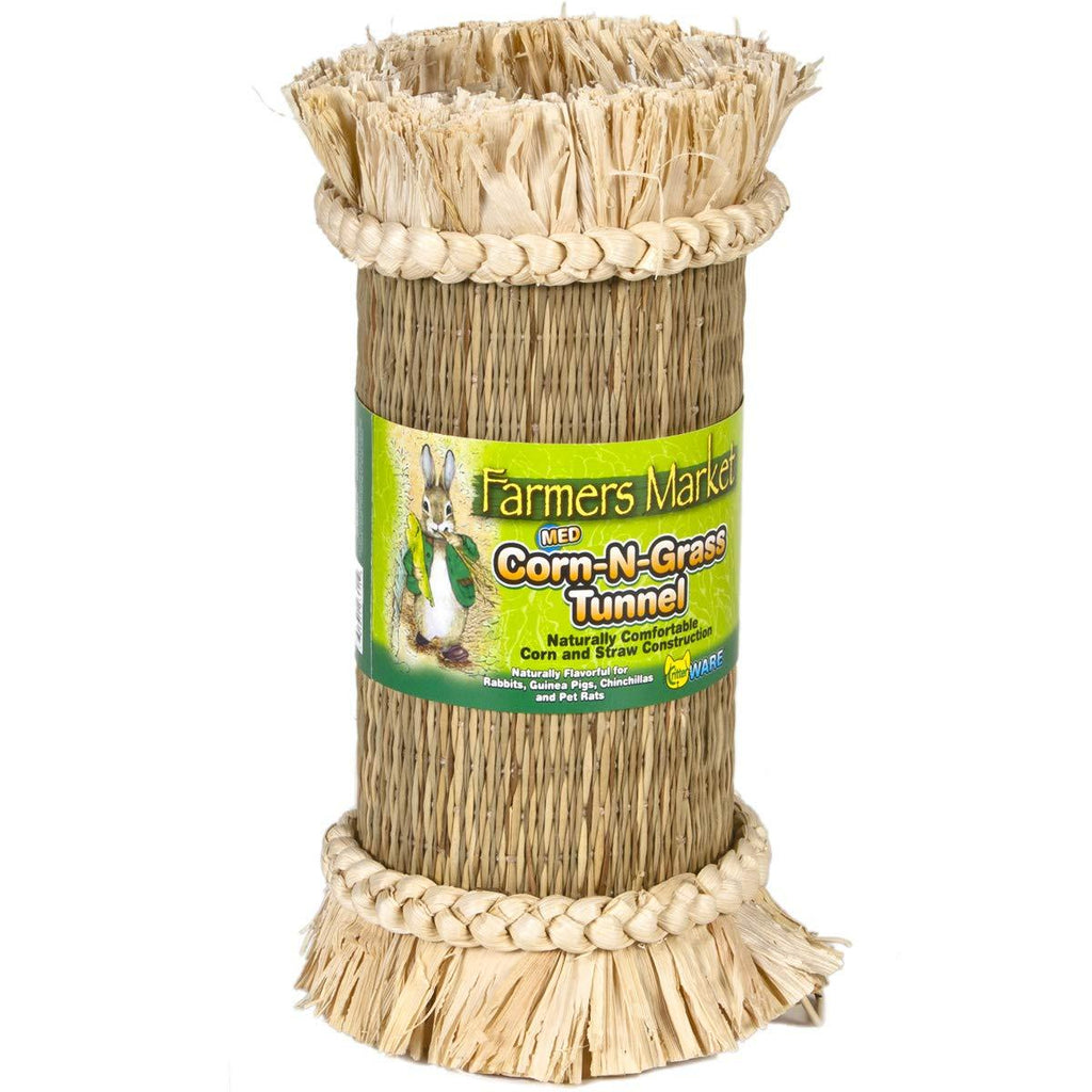 [Australia] - Ware Manufacturing Crunchy Fiber Corn-N-Straw Tunnel Small Pet Hideout, Medium 