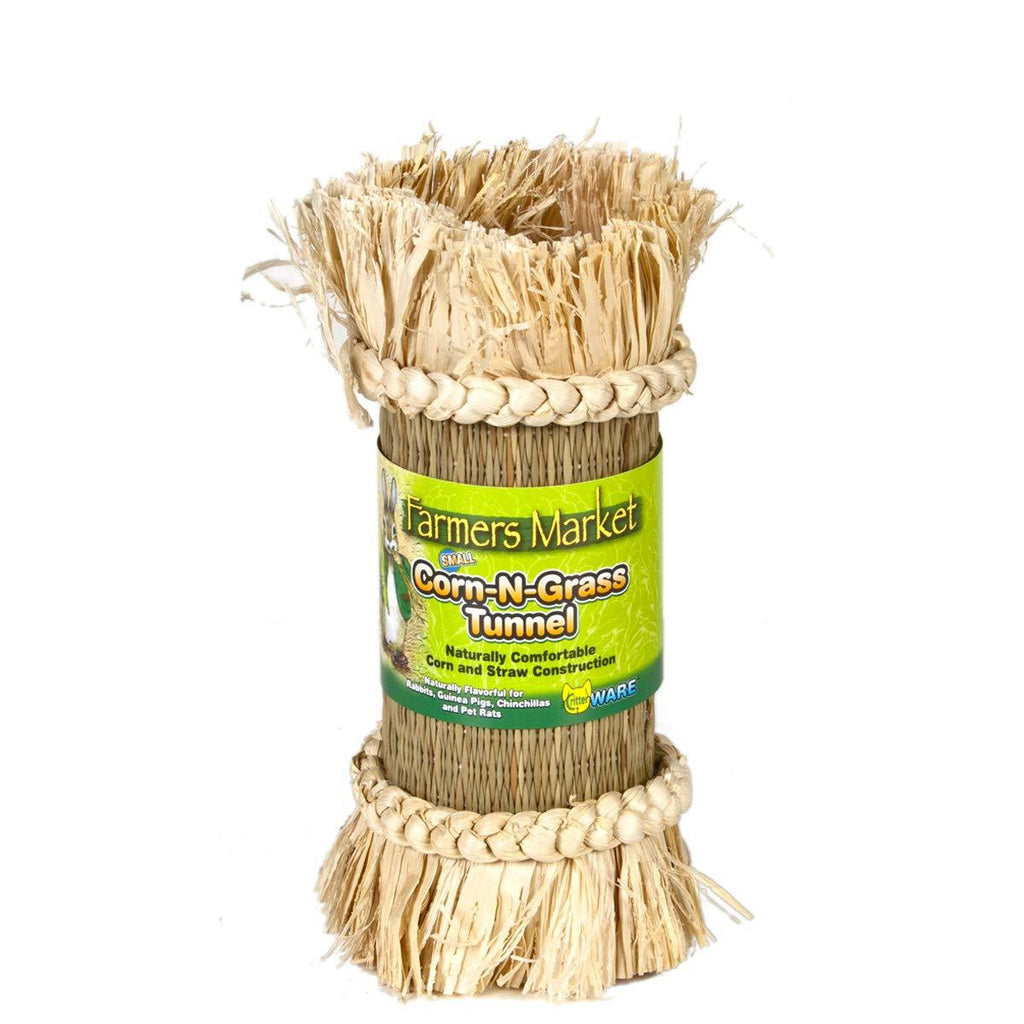 [Australia] - Ware Manufacturing Crunchy Fiber Corn-N-Straw Tunnel Small Pet Hideout, Small 