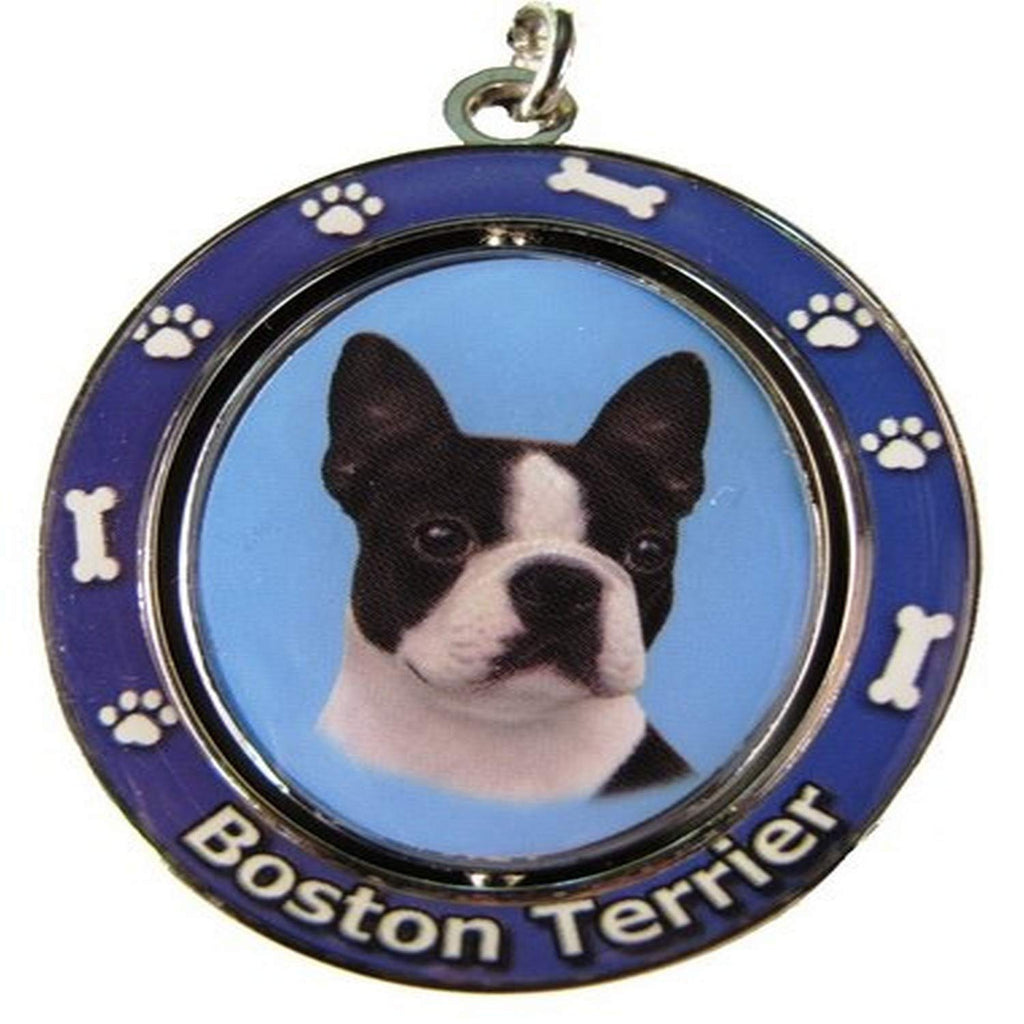 [Australia] - Boston Terrier Key Chain "Spinning Pet Key Chains"Double Sided Spinning Center With Boston Terriers Face Made Of Heavy Quality Metal Unique Stylish Boston Terrier Gifts 