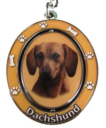 [Australia] - Red Dachshund Key Chain "Spinning Pet Key Chains"Double Sided Spinning Center With Red Dachshunds Face Made Of Heavy Quality Metal Unique Stylish Red Dachshund Gifts 