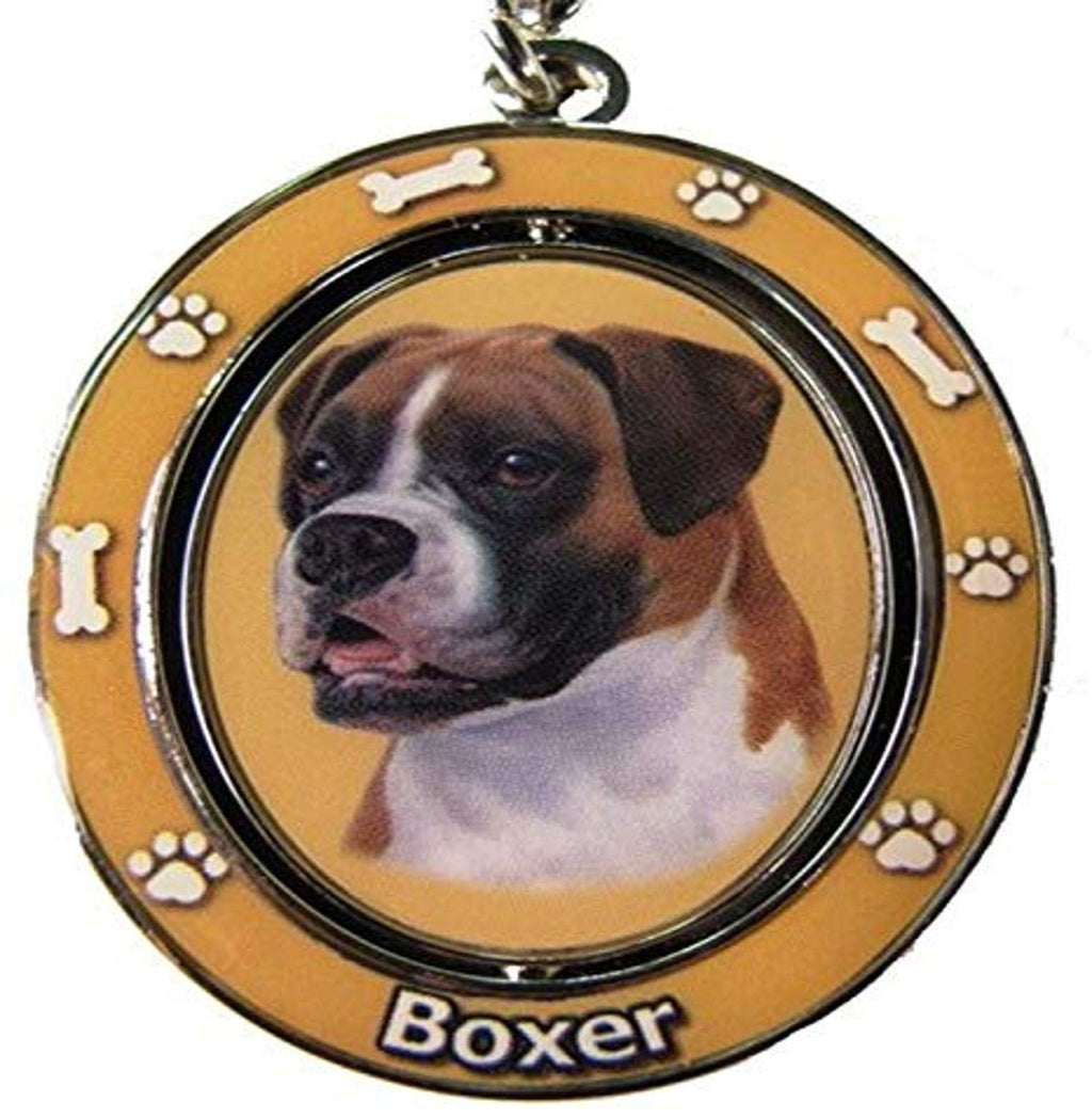 [Australia] - Boxer, Uncropped Key Chain "Spinning Pet Key Chains"Double Sided Spinning Center With Boxers Face Made Of Heavy Quality Metal Unique Stylish Boxer Gifts 