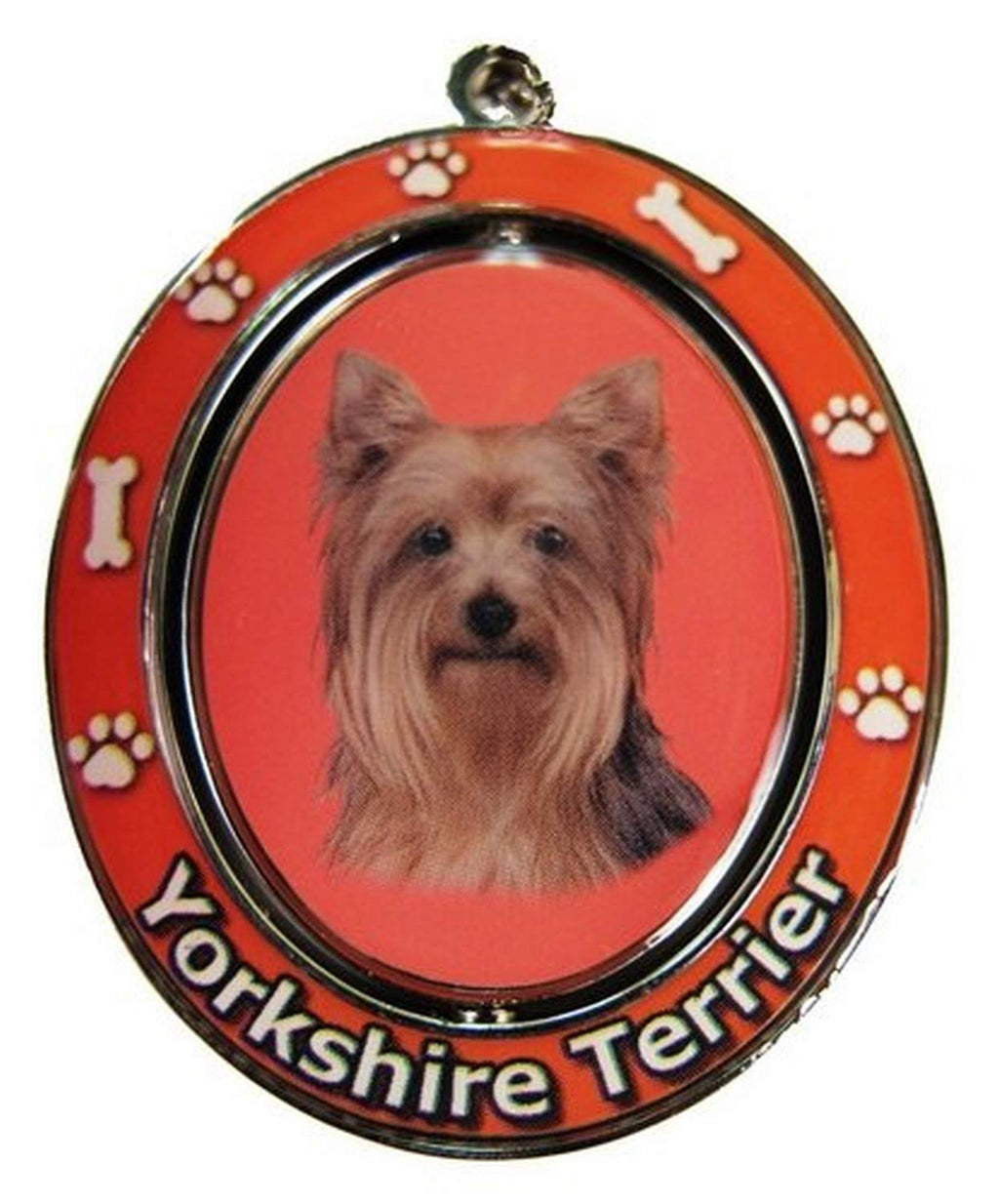 [Australia] - Yorkie Key Chain "Spinning Pet Key Chains"Double Sided Spinning Center With Yorkies Face Made Of Heavy Quality Metal Unique Stylish Yorkie Gifts 