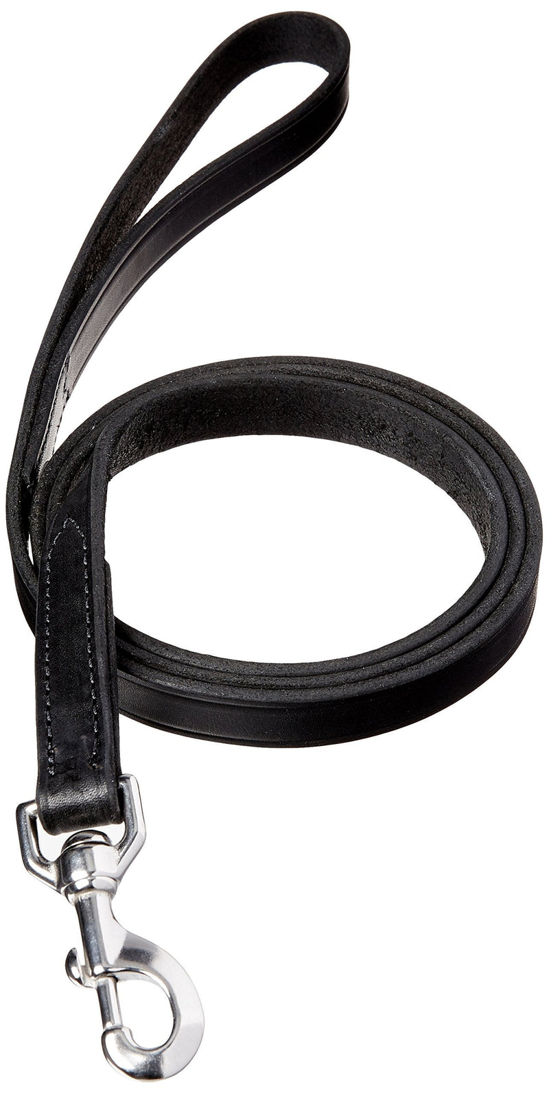 [Australia] - Perri's Plain Leather Dog Leash, 3/4-Inch x 5-Feet Regular - 3/4in x 5ft Black 