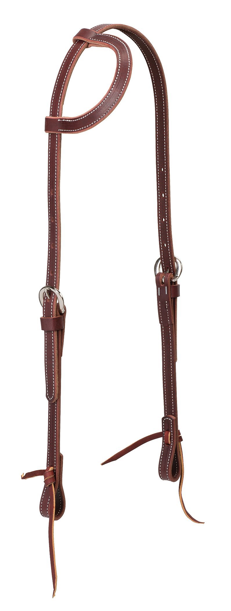 Weaver Leather Latigo Leather Flat Sliding Ear Headstall Burgundy ,One Size - PawsPlanet Australia