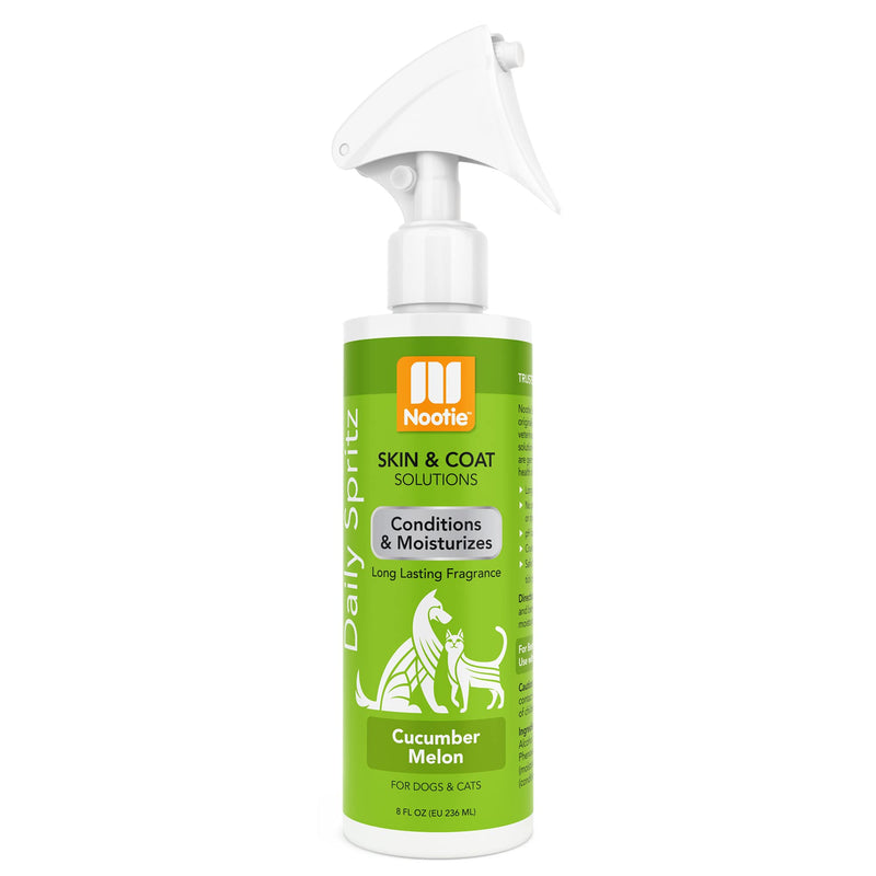 Nootie Daily Spritz Pet Conditioning Spray - Dog Conditioner for Sensitive Skin - Long Lasting Fragrance - No Parabens, Sulfates, Harsh Chemicals or Dyes - Revitalizes Dry Skin & Coat - Various Scents 8 oz _Cucumber Melon Cucumber Melon - PawsPlanet Australia