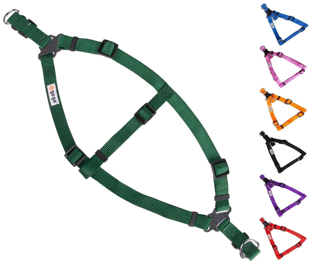 [Australia] - GoGo Pet Harness Comfy Nylon 5/8-Inch Adjustable X 16” – 24” inches, Small, green 