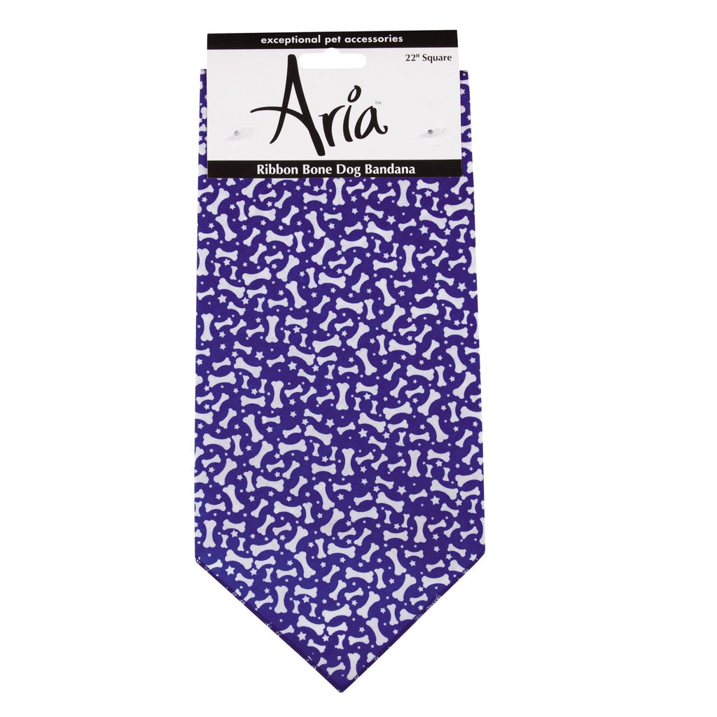 Aria Blue Ribbon Bone Dog Bandana - PawsPlanet Australia