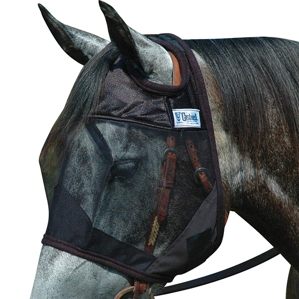 Cashel Quiet Ride Horse Fly Mask, Black, Horse - PawsPlanet Australia