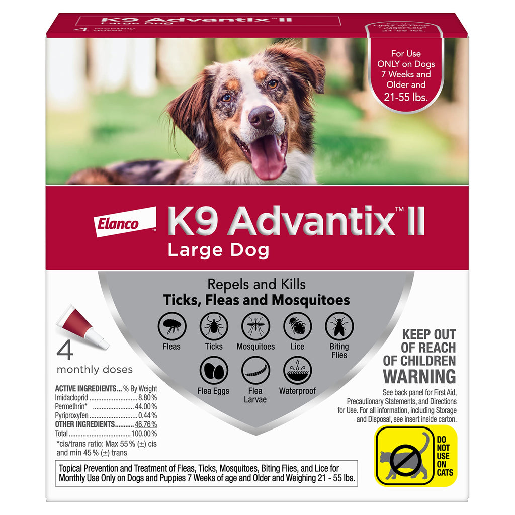 K9 Advantix II Flea and Tick Prevention for Large Dogs 4-Pack, 21-55 Pounds - PawsPlanet Australia