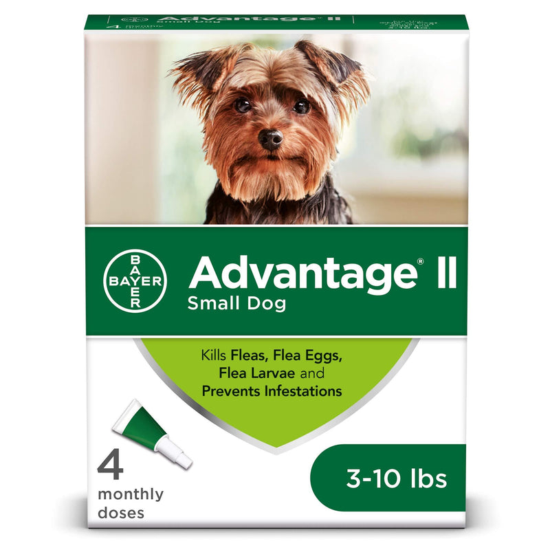 Advantage II 4-Dose Flea Treatment for Small Dogs, Flea Treatment for Small Dogs 3-10 Pounds - PawsPlanet Australia