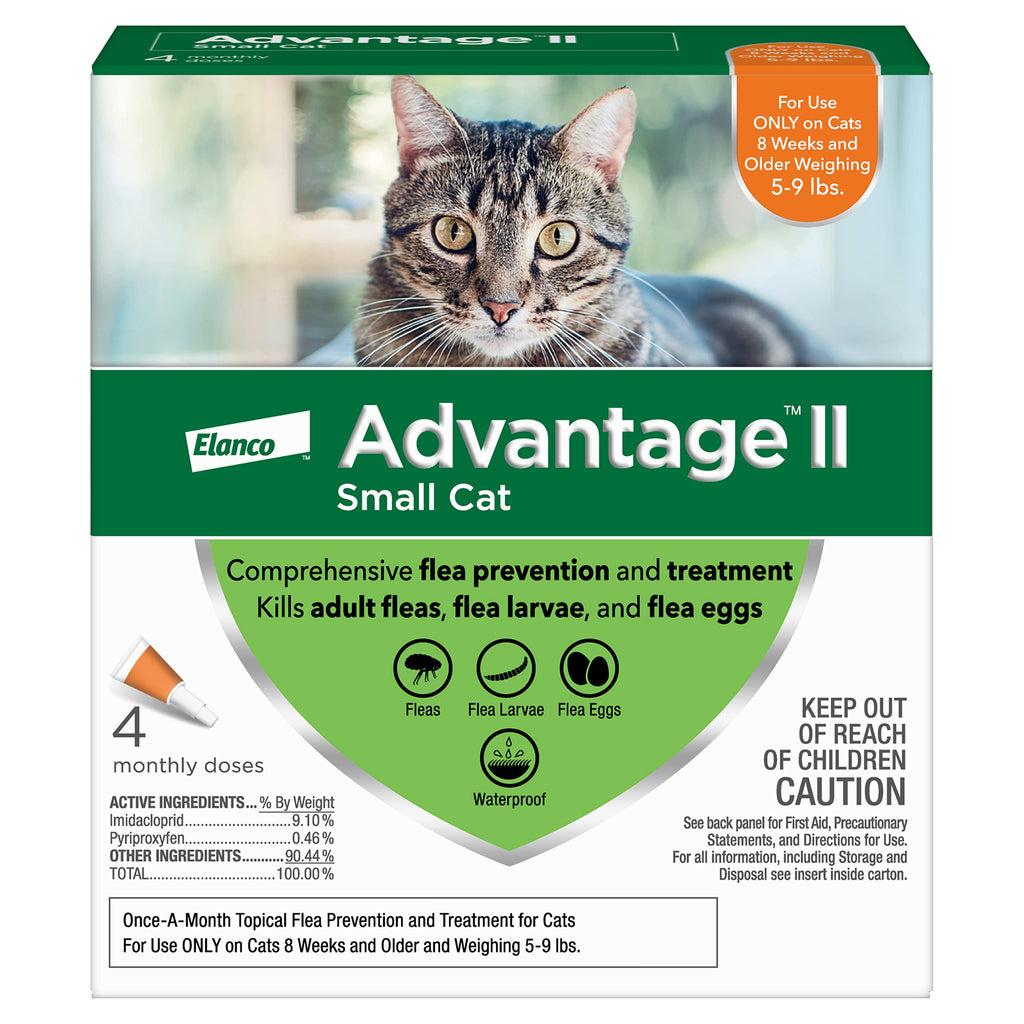 Advantage II Small Cat Flea Treatment, 4-Dose Small Cat Flea Prevention, 5-9 Pounds - PawsPlanet Australia