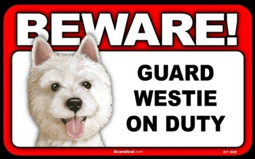 [Australia] - Scanical Beware Guard Dog on Duty Sign - Westie 