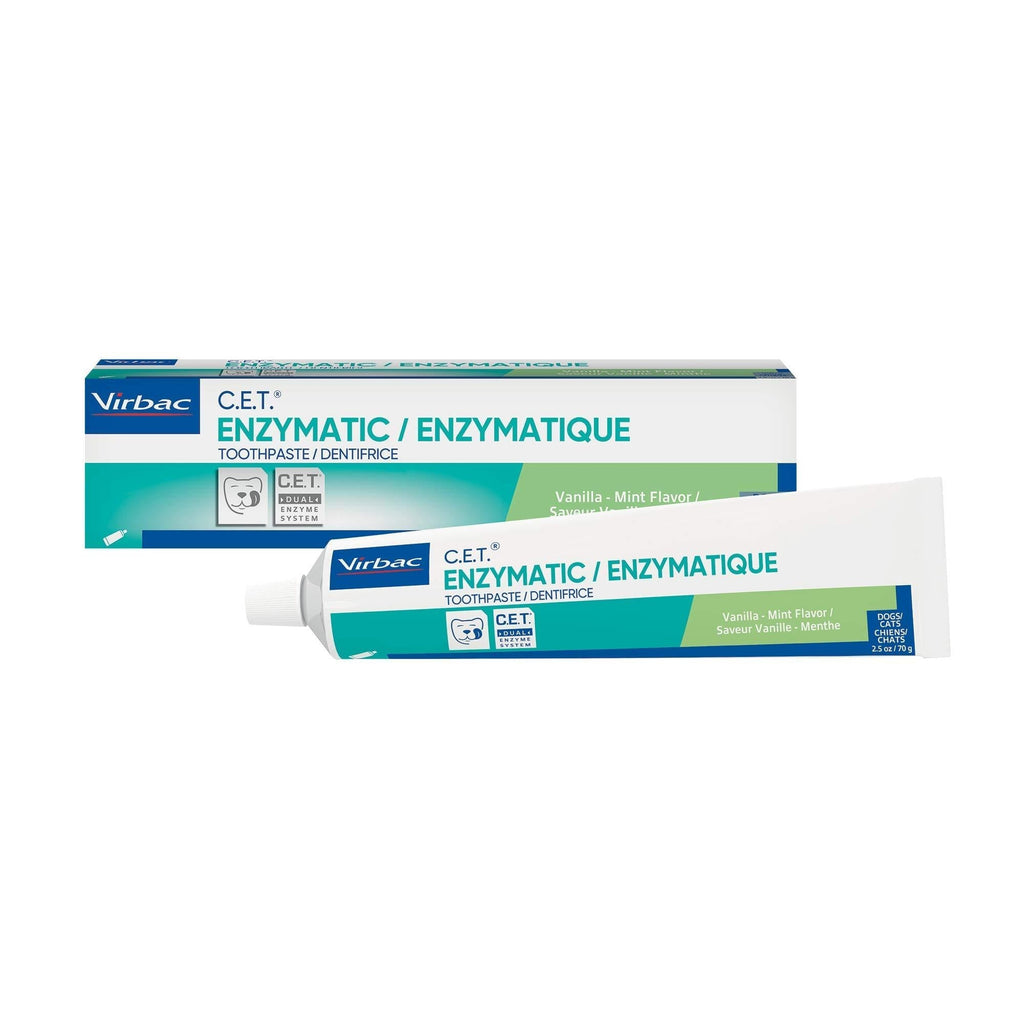 Virbac CET Enzymatic Toothpaste| Eliminates Bad Breath by Removing Plaque and Tartar Buildup | Best Pet Dental Care Toothpaste Vanilla Mint - PawsPlanet Australia