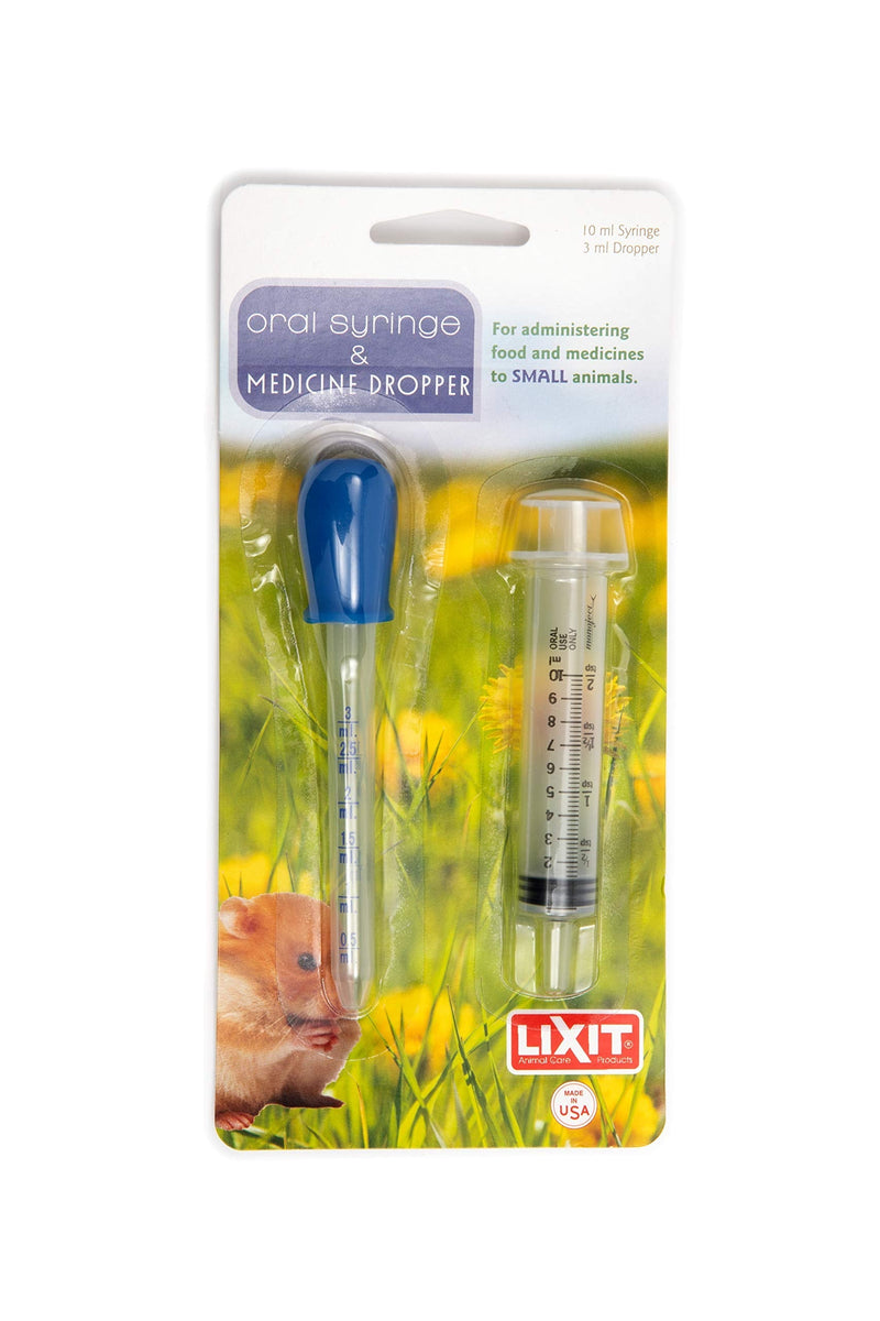 Lixit Oral Syringe and Medicine Dropper Combo Pack for Rabbits, Guinea Pigs, Rats, Ferrets Chinchillas and Other Small Animals Pack of 1 - PawsPlanet Australia