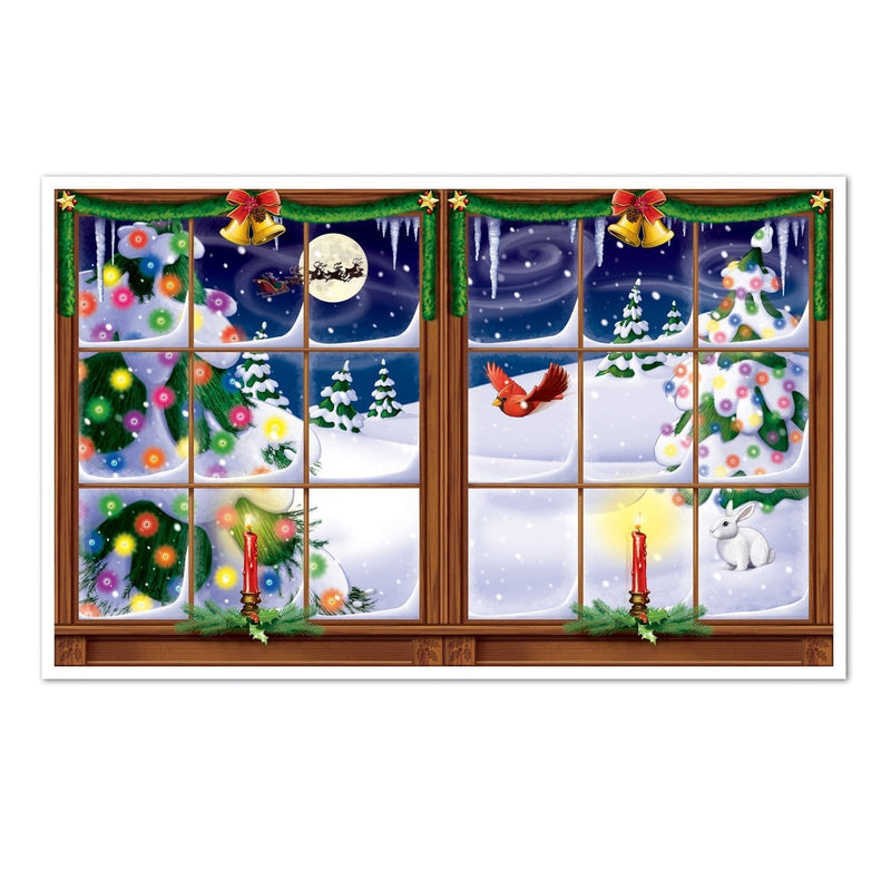 Snowy Christmas Insta-View Party Accessory (1 count) (1/Pkg) 38" x 62" Multicolor - PawsPlanet Australia